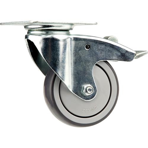 Image for Grizzly T21627 - 4" Flat Top Swivel Caster with Brake
