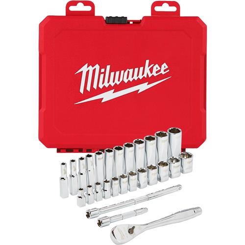 Image for Milwaukee T31044 - 1/4" Drive 28pc Ratchet & Socket Set - Metric