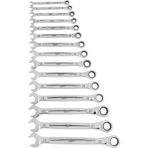Image for Milwaukee T31663 - 15 Pc. Ratcheting Combination Wrench Set - Metric