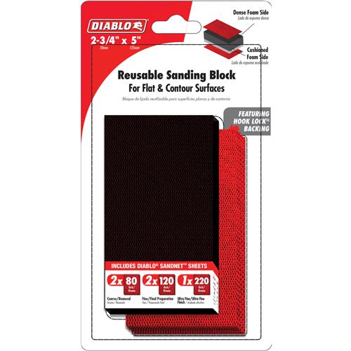 Image for Diablo T33575 - 5" x 2-3/4" Reusable Hand Sanding Block