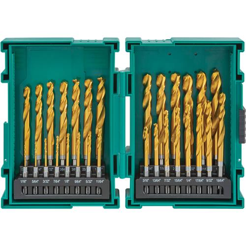 Image for Grizzly PRO T33841 - M2 HSS TiN-Coated Quick-Release Hex Shank Drill Bit Set, 29 Pc.