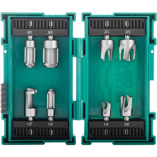 Image for Grizzly T34123 - 8 Pc. HSS Quick-Release Hex Shank Tenon & Plug Cutter Set