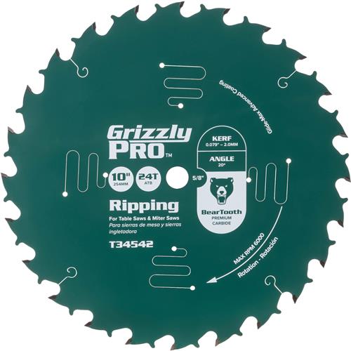 Image for 10" x 5/8" 24T ATB Thin Kerf Ripping Saw Blade